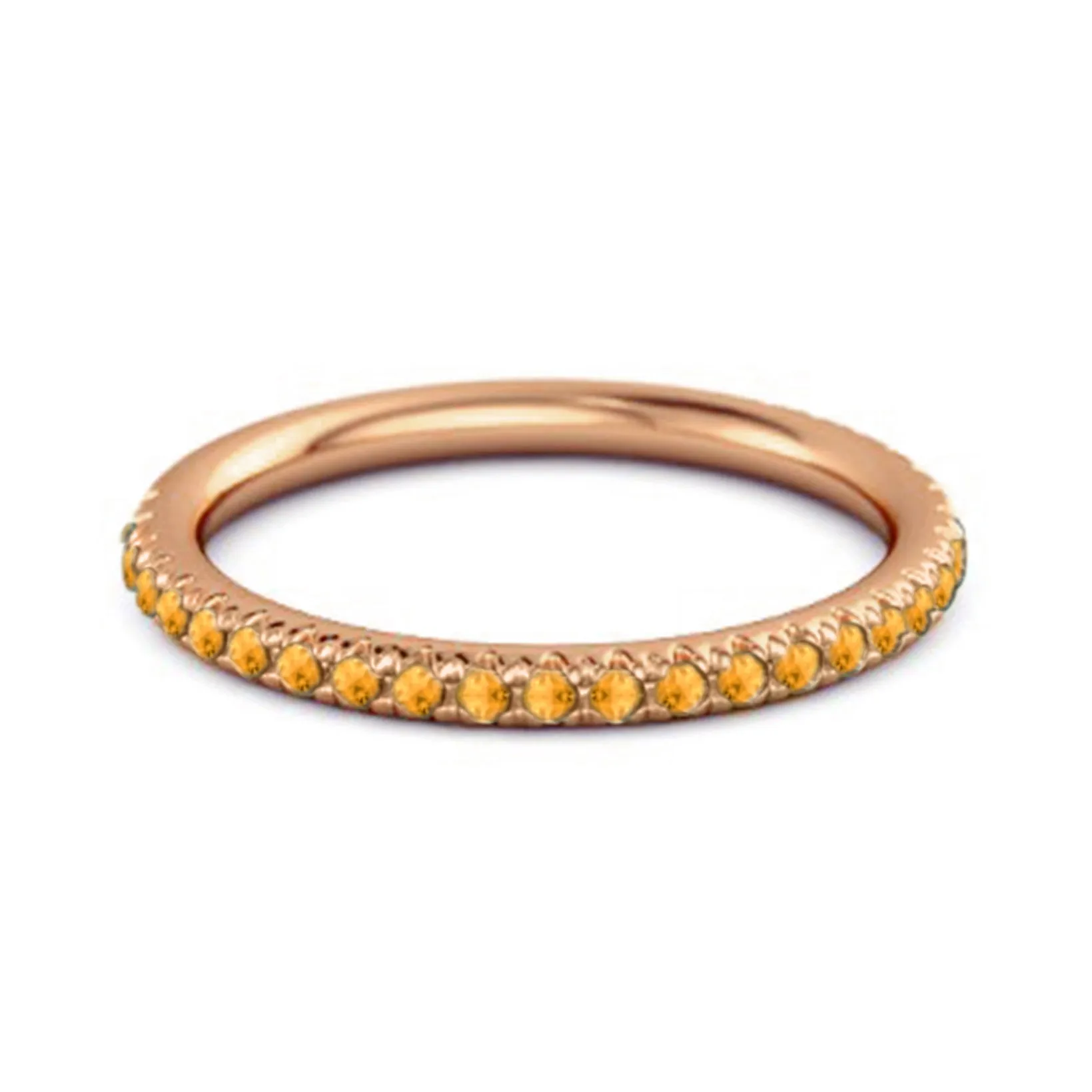 Eternity Collection Citrine Stackable Ring Gift Her 925 Silver