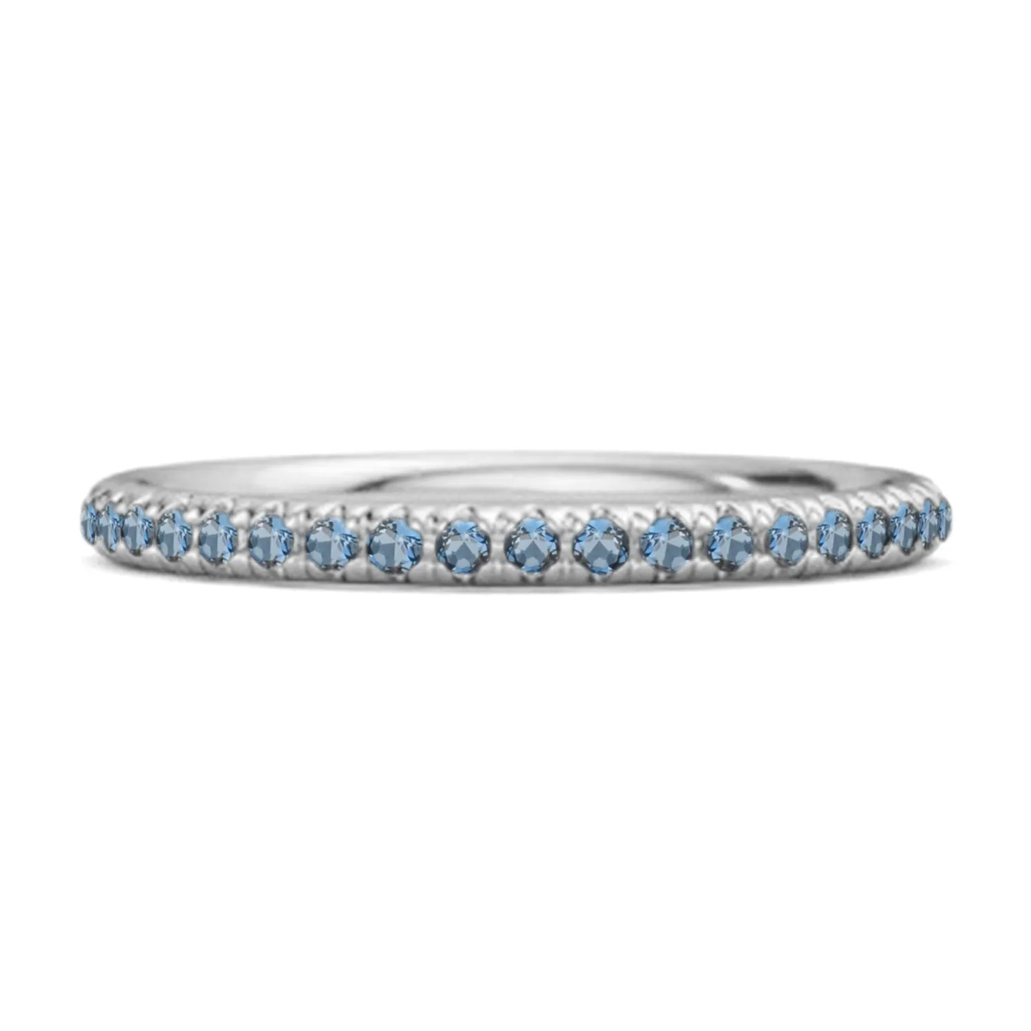 Eternity Collection London Blue Topaz Stackable Ring Gift Her 925 Silver