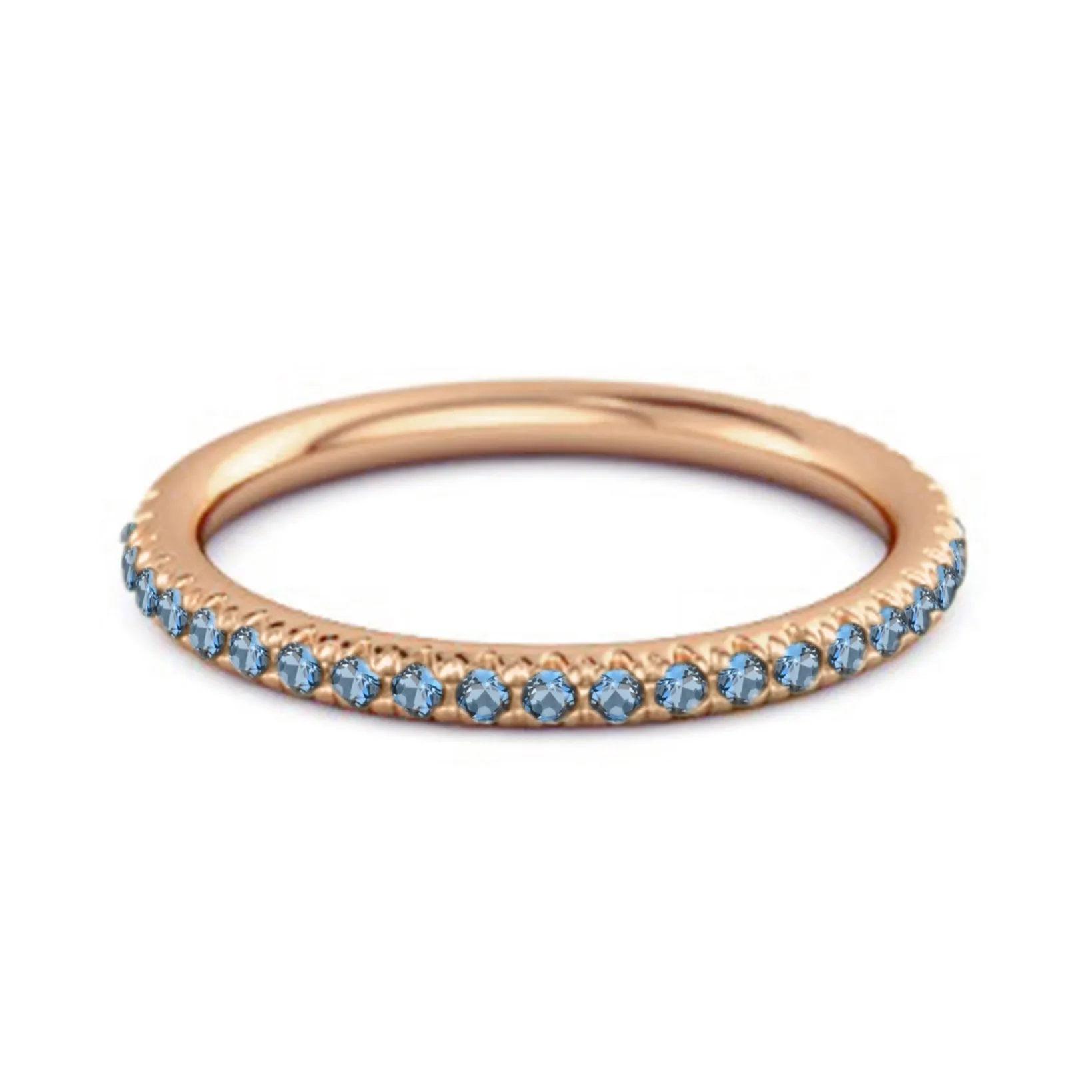 Eternity Collection London Blue Topaz Stackable Ring Gift Her 925 Silver
