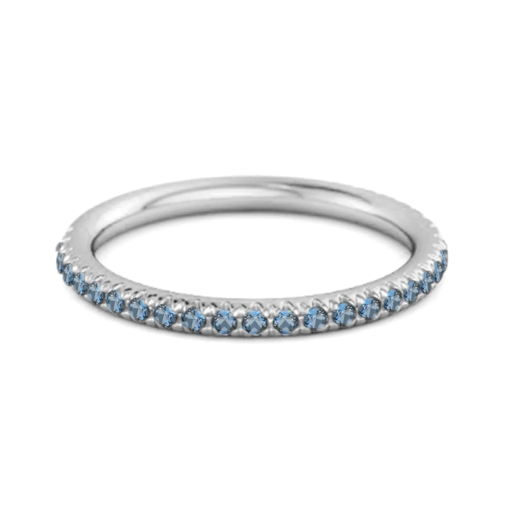 Eternity Collection London Blue Topaz Stackable Ring Gift Her 925 Silver