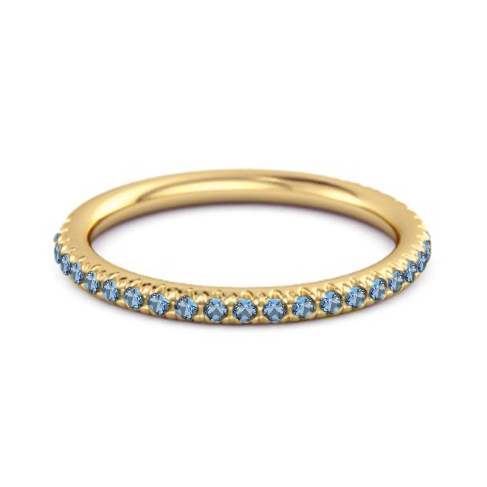 Eternity Collection London Blue Topaz Stackable Ring Gift Her 925 Silver