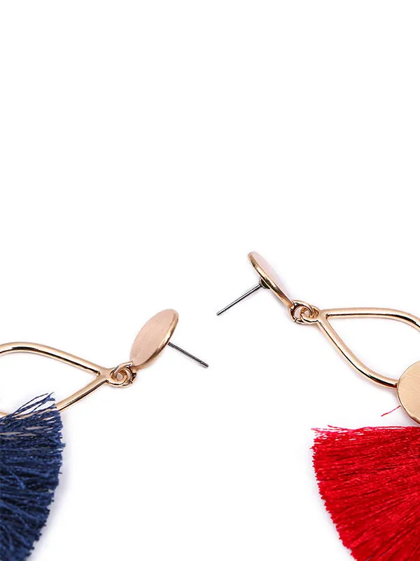 Exaggerated Big Circle Tassel Earrings