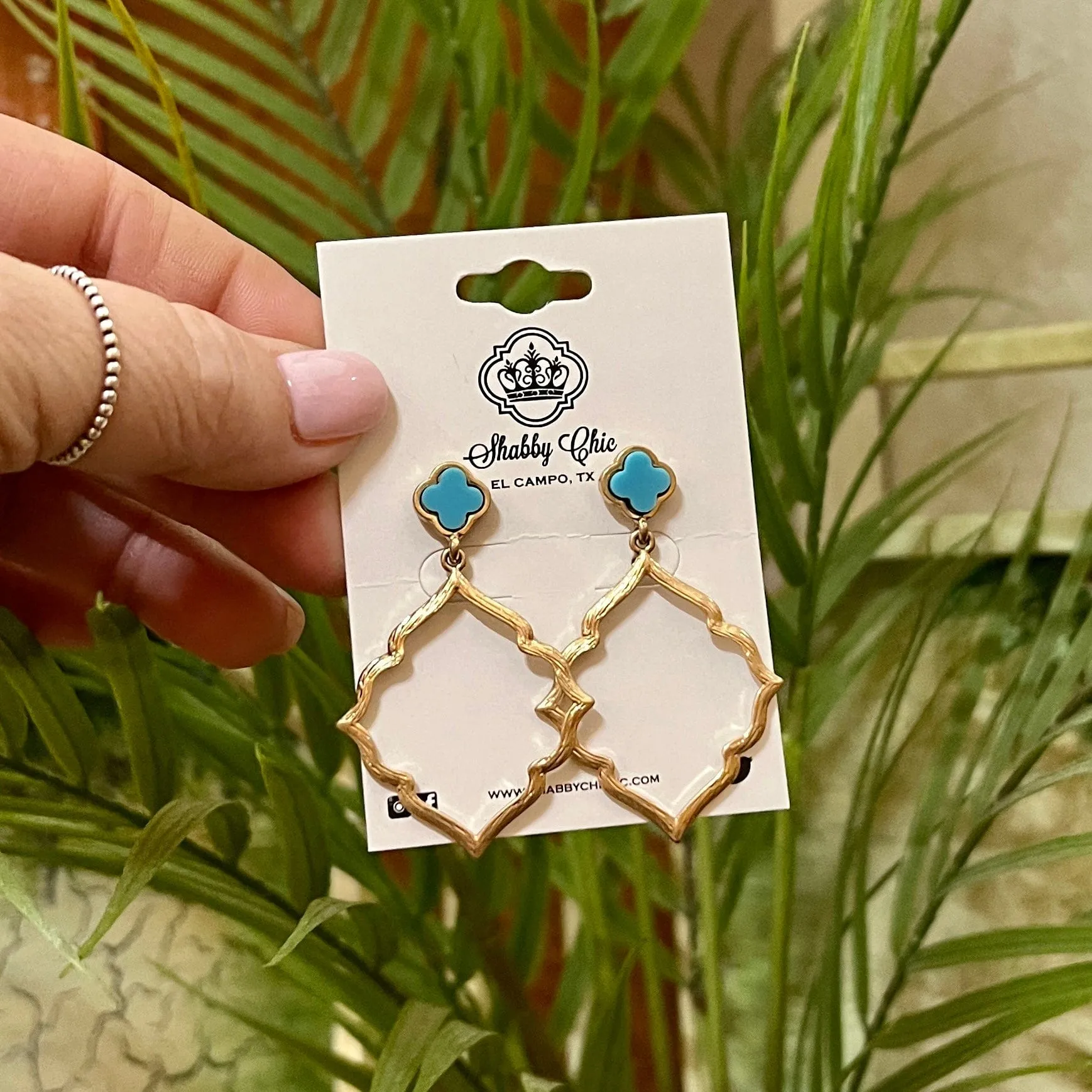 Extra Touch Earrings - Gold Turquoise