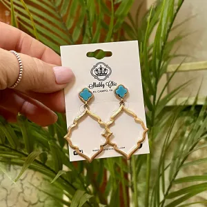 Extra Touch Earrings - Gold Turquoise