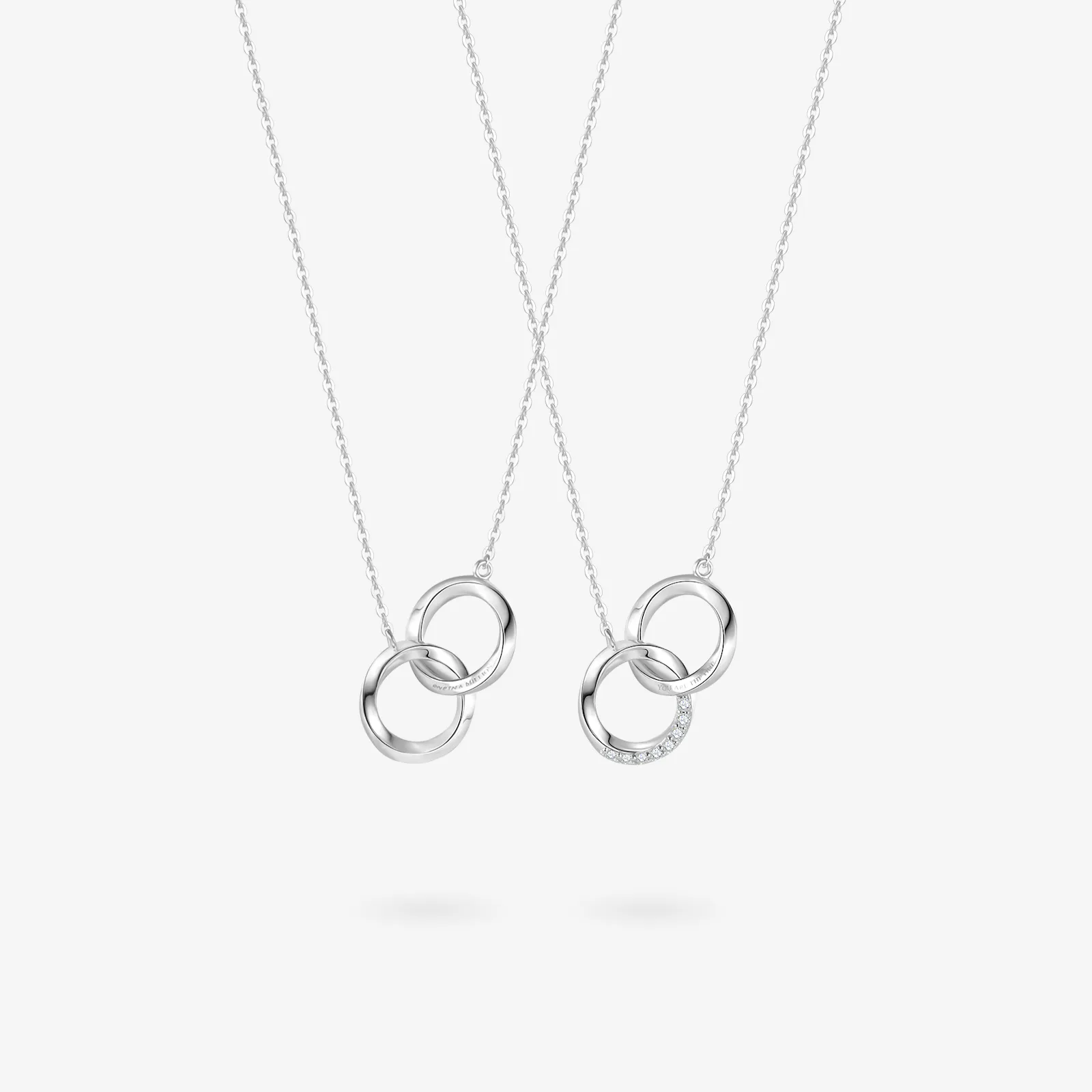 FANCIME "Connected" Mobius Matching Sterling Silver Necklace