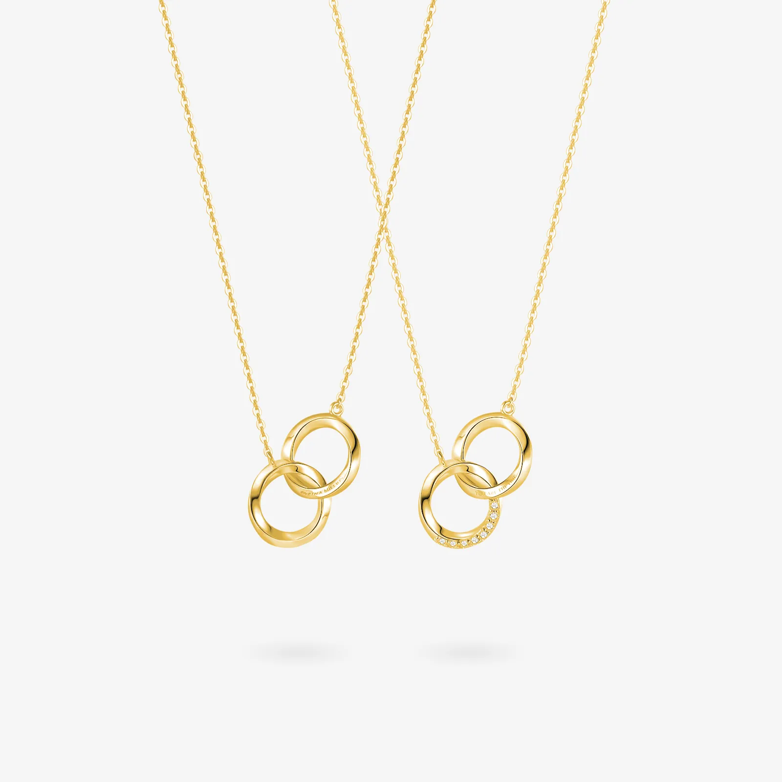 FANCIME "Connected" Mobius Matching Sterling Silver Necklace
