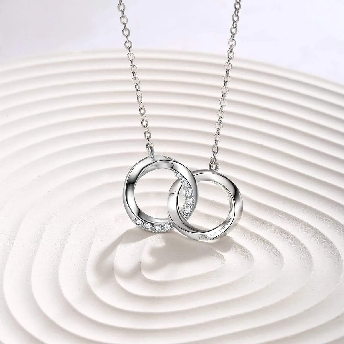 FANCIME "Connected" Mobius Matching Sterling Silver Necklace