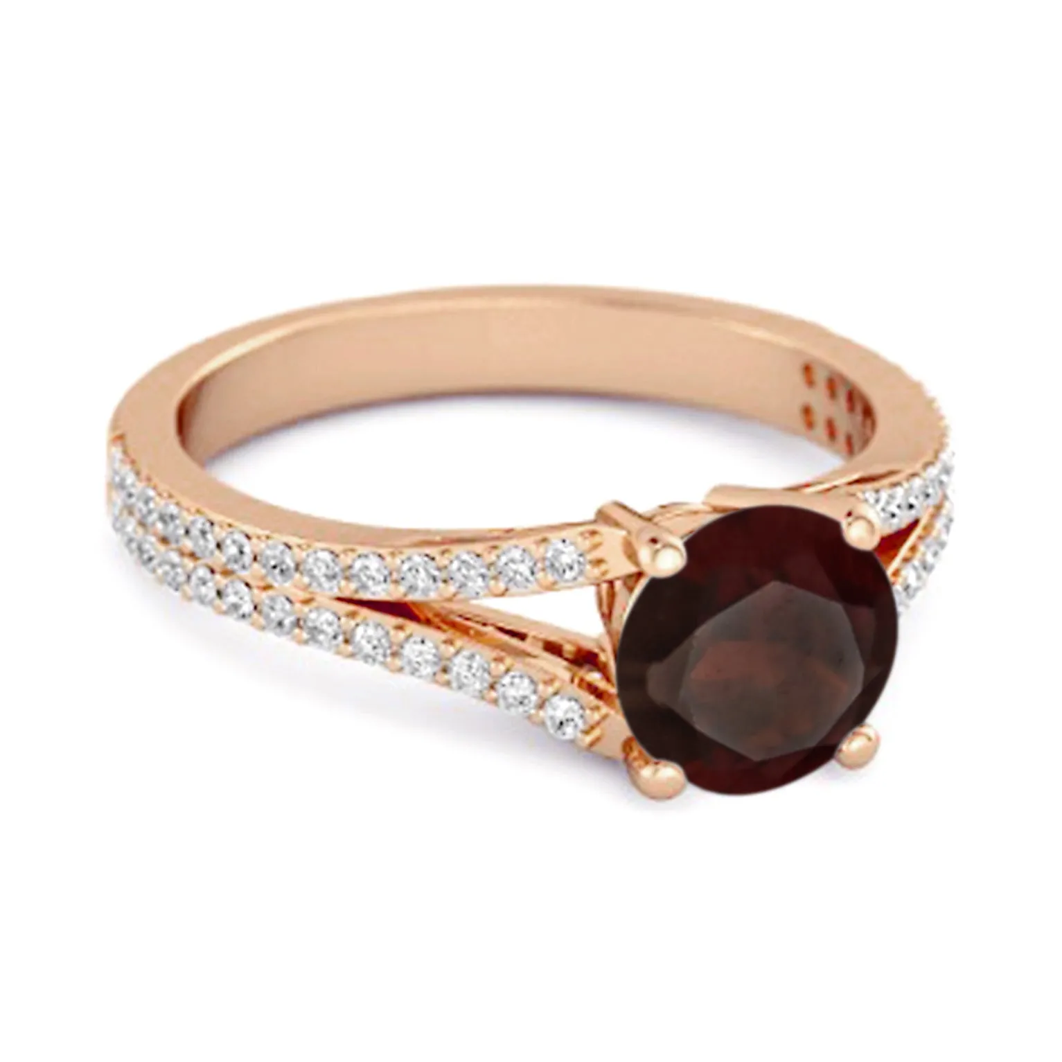 Felicity Design 925 Silver 0.50 Ctw Garnet Solitaire Accents Ring
