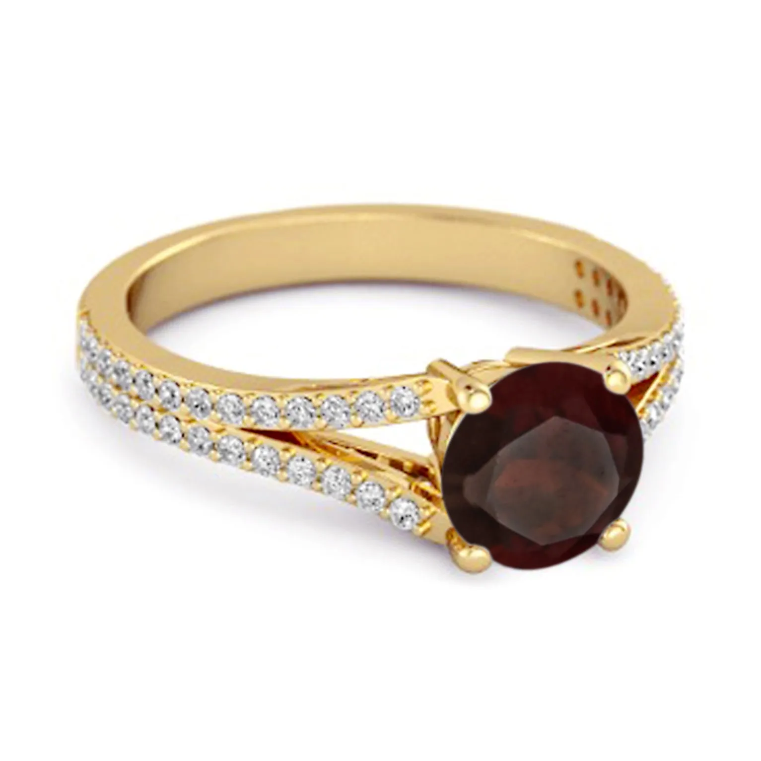 Felicity Design 925 Silver 0.50 Ctw Garnet Solitaire Accents Ring