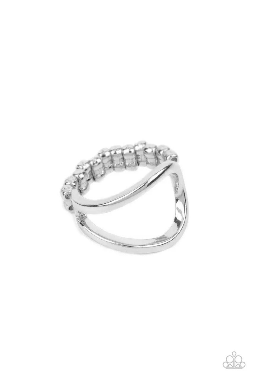 Fill the Gap - Silver - Simple Paparazzi Dainty Ring