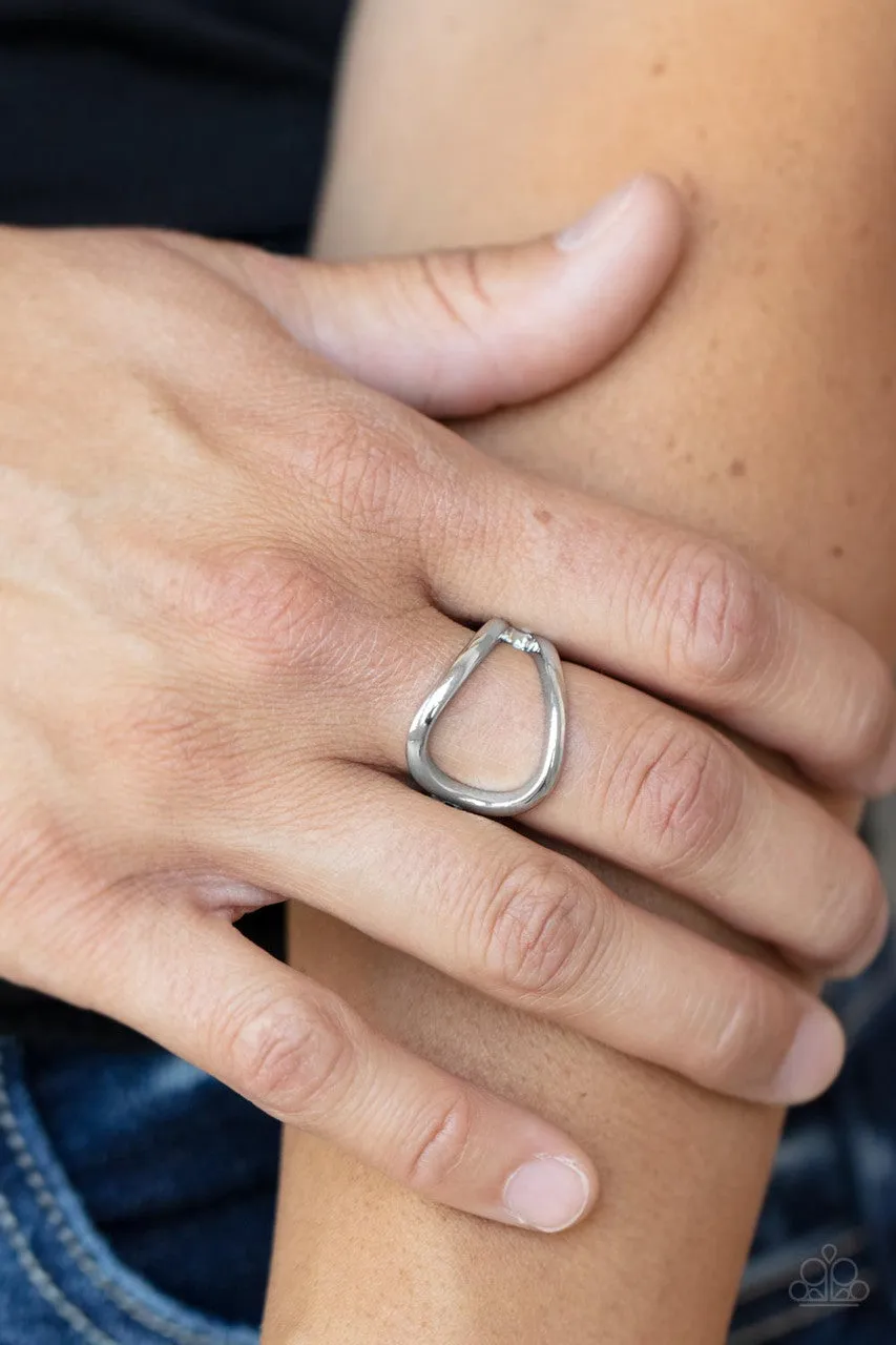 Fill the Gap - Silver - Simple Paparazzi Dainty Ring