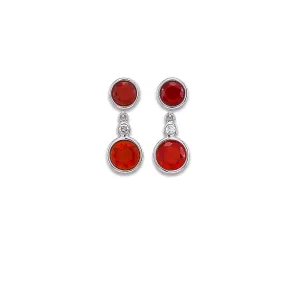 Fire Opal Double Dangle Earrings