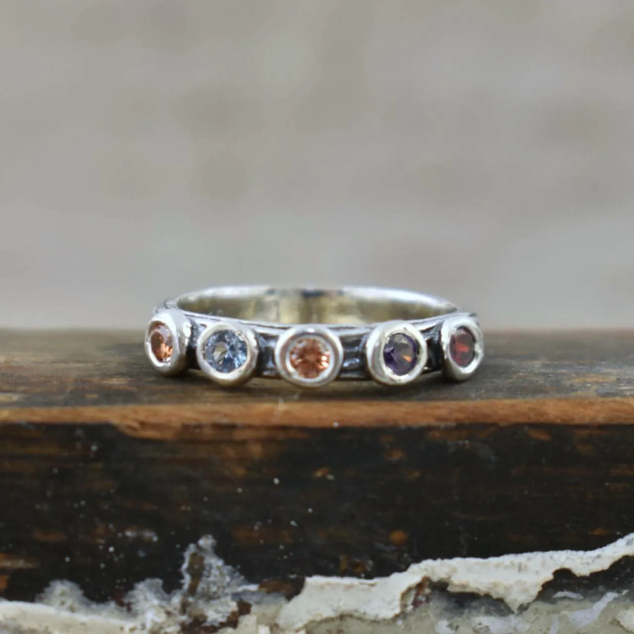 Five Stone Stack Ring