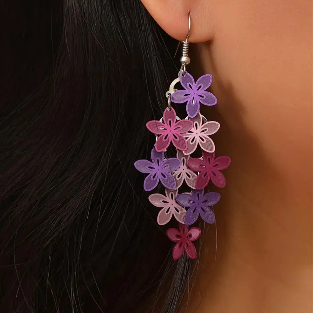 Flowers Purple Earrings
