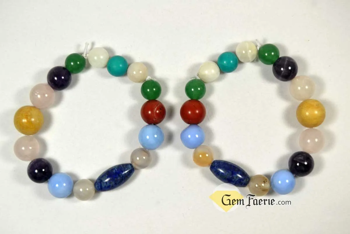 FRIENDSHIP BRACELET - Rose Quartz, Turquoise, Yellow Jade, Blue Chalcedony, Agate, Red Jasper, Amethyst, Green Aventurine, Moonstone & Lapis Lazuli