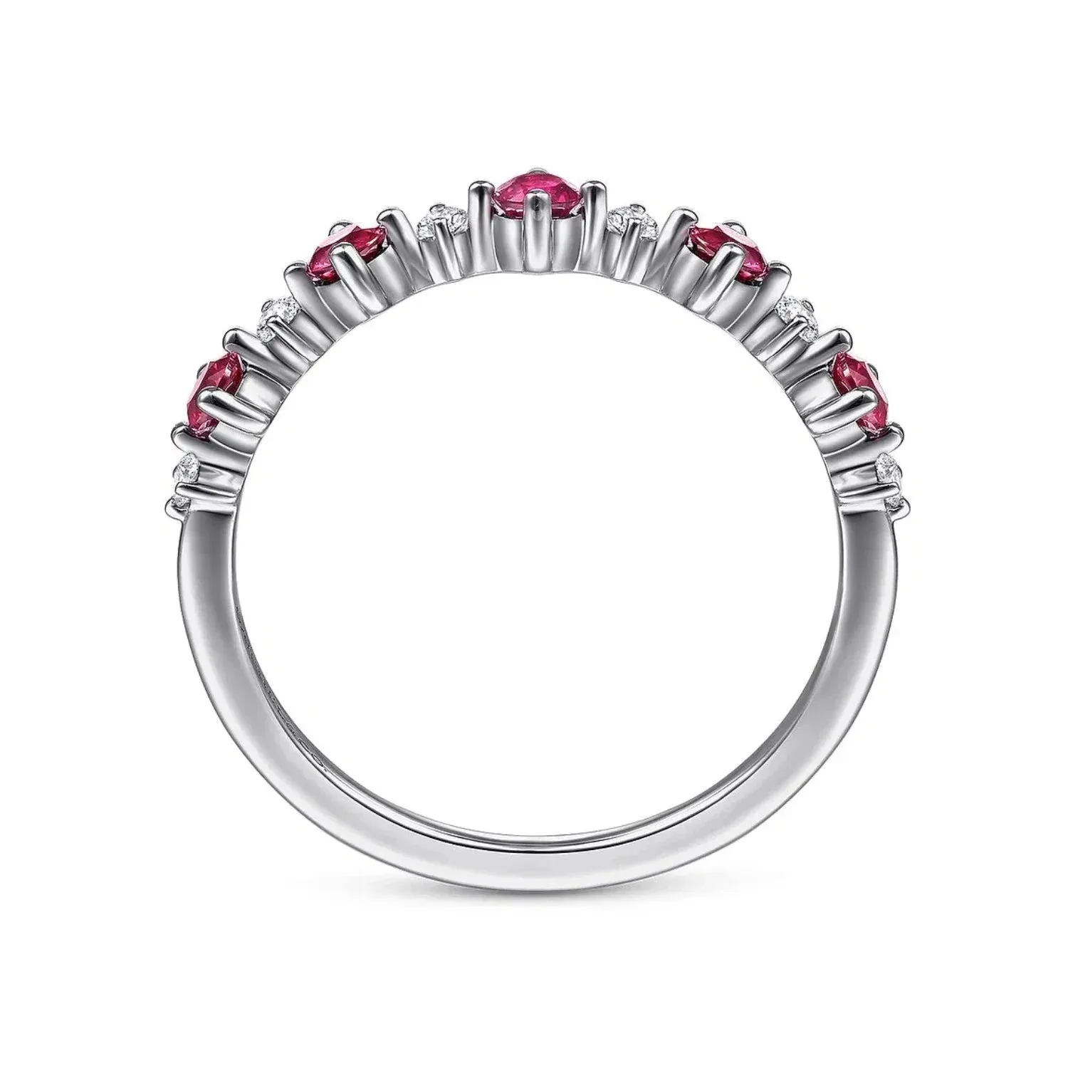 Gabriel & Co. Ruby & Diamond Five Stone Band