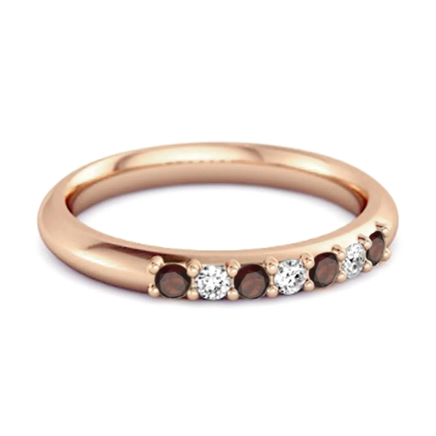 Garnet Eternity 925 Sterling Silver Stackable Mismatch Ring
