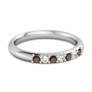 Garnet Eternity 925 Sterling Silver Stackable Mismatch Ring
