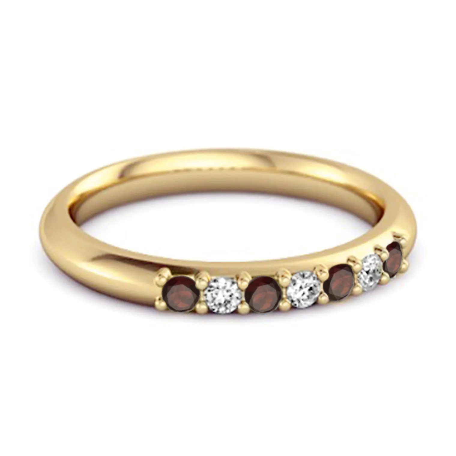 Garnet Eternity 925 Sterling Silver Stackable Mismatch Ring