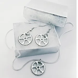 Gear Necklace & Earring Set
