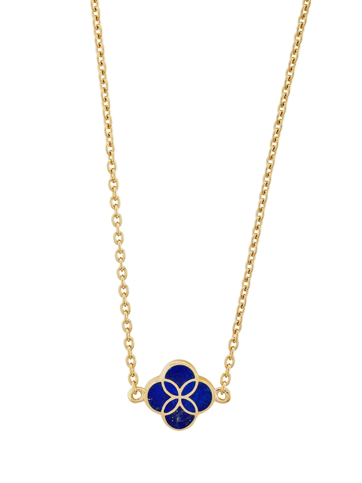 Gemstone Petal Gold Vermeil Sterling Silver Necklace