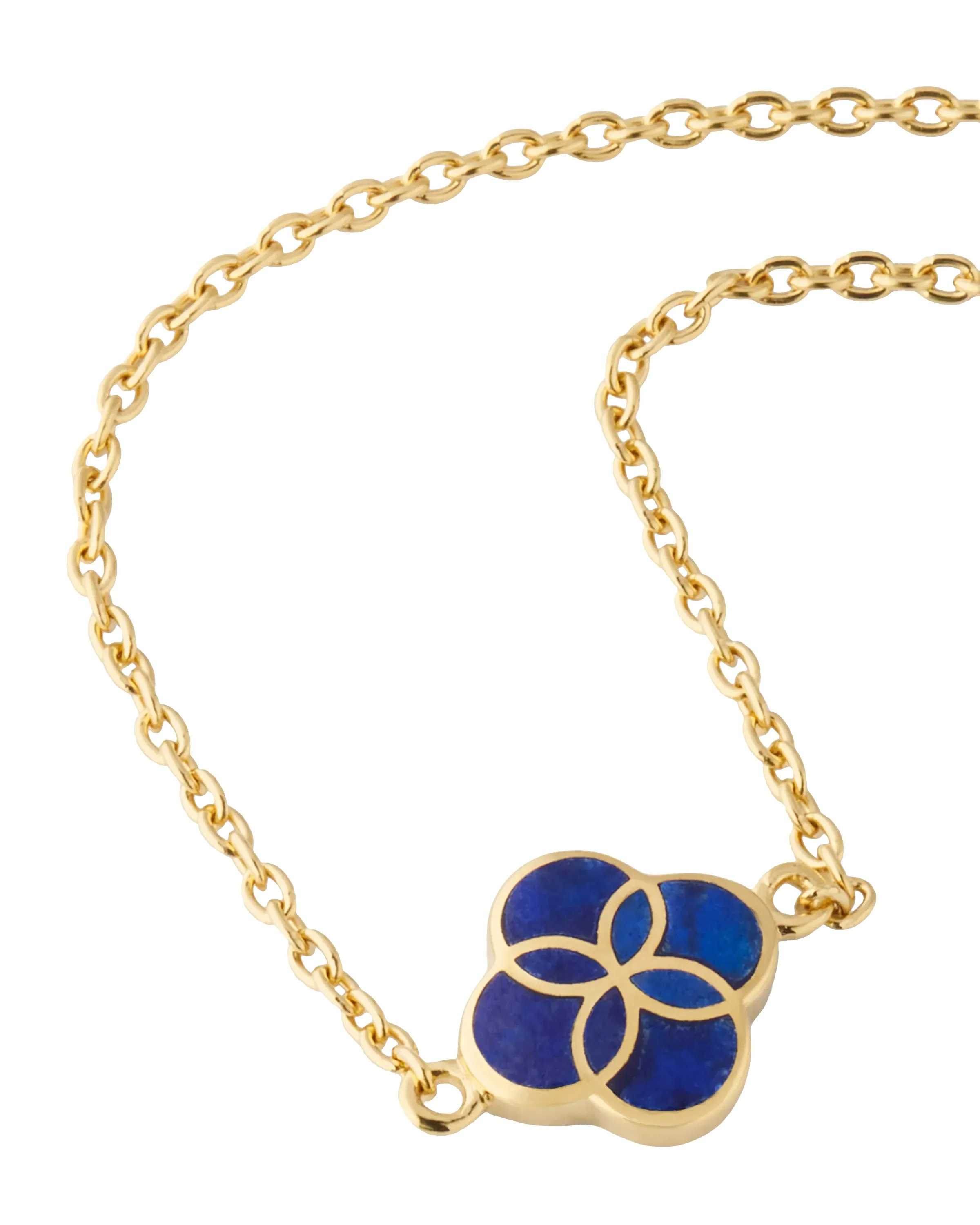 Gemstone Petal Gold Vermeil Sterling Silver Necklace