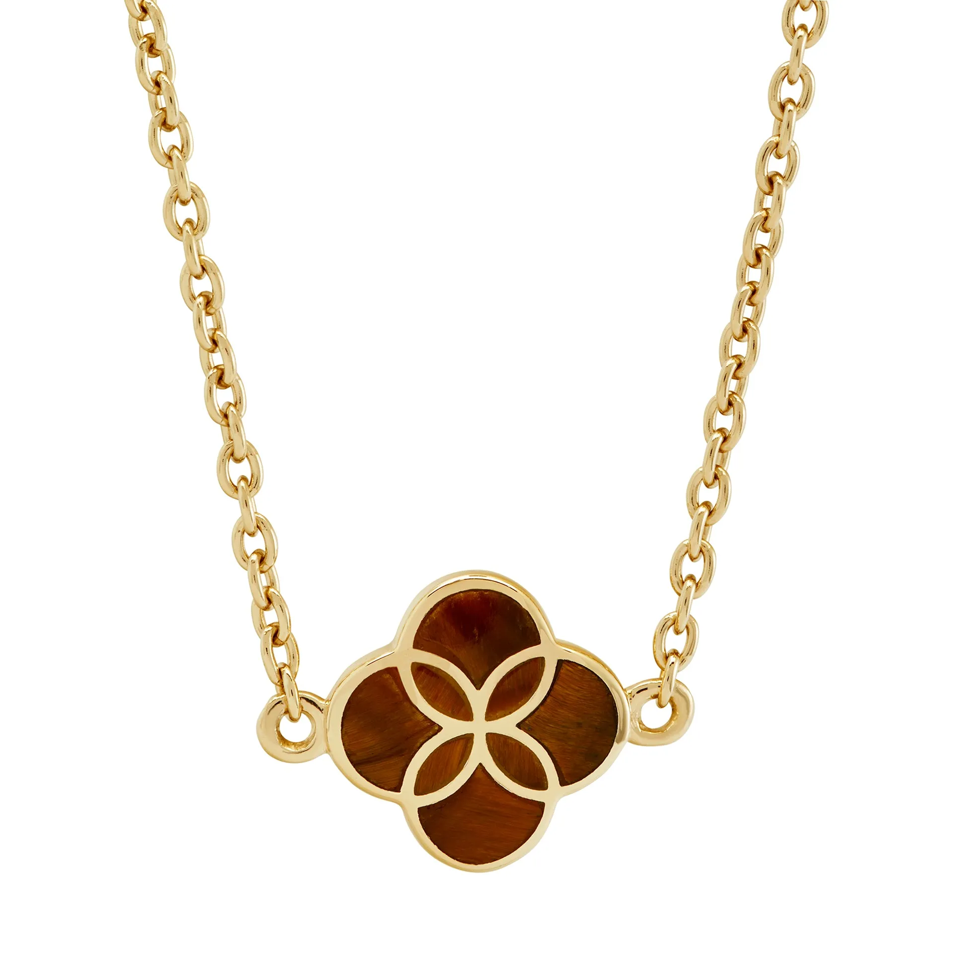 Gemstone Petal Gold Vermeil Sterling Silver Necklace