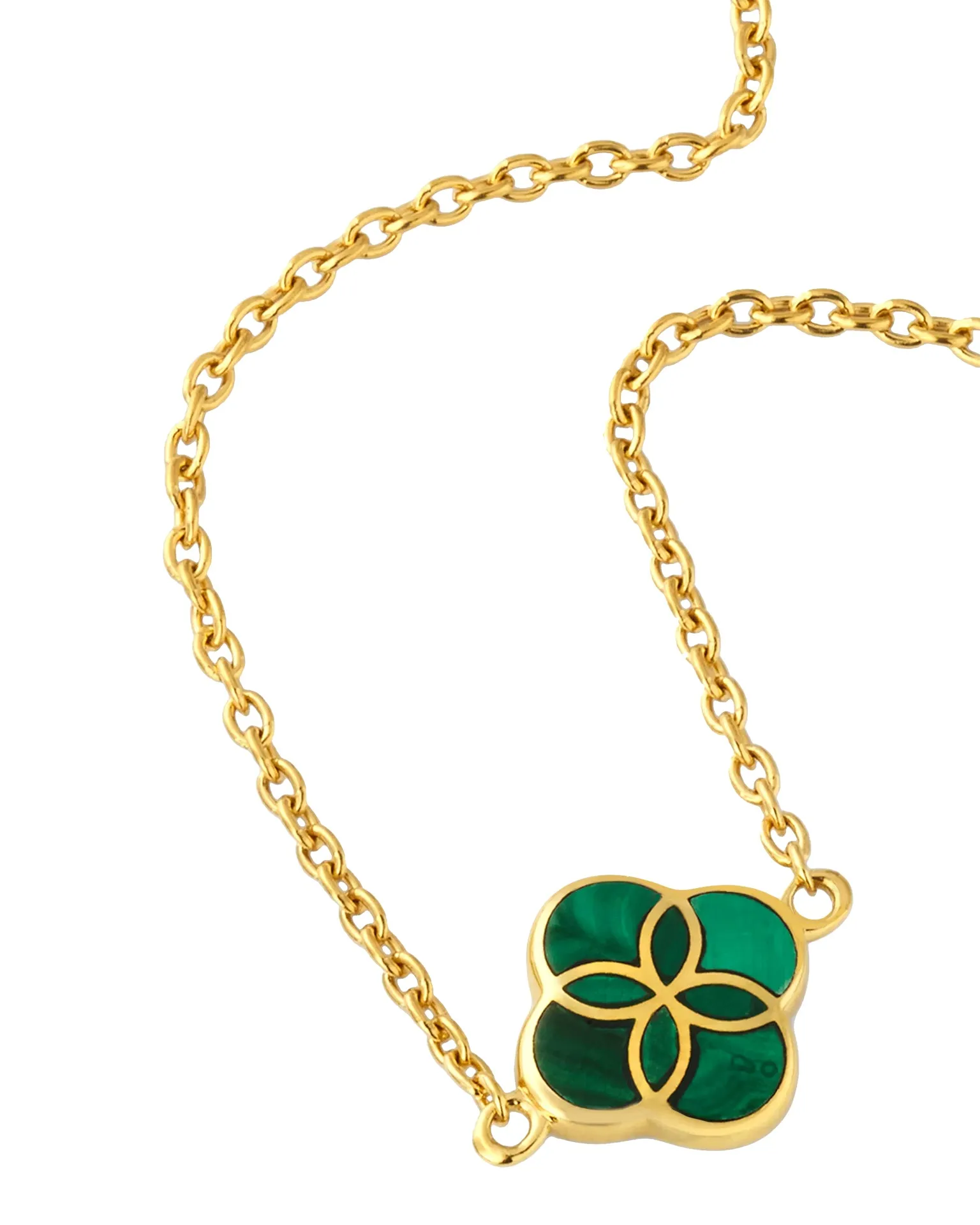 Gemstone Petal Gold Vermeil Sterling Silver Necklace