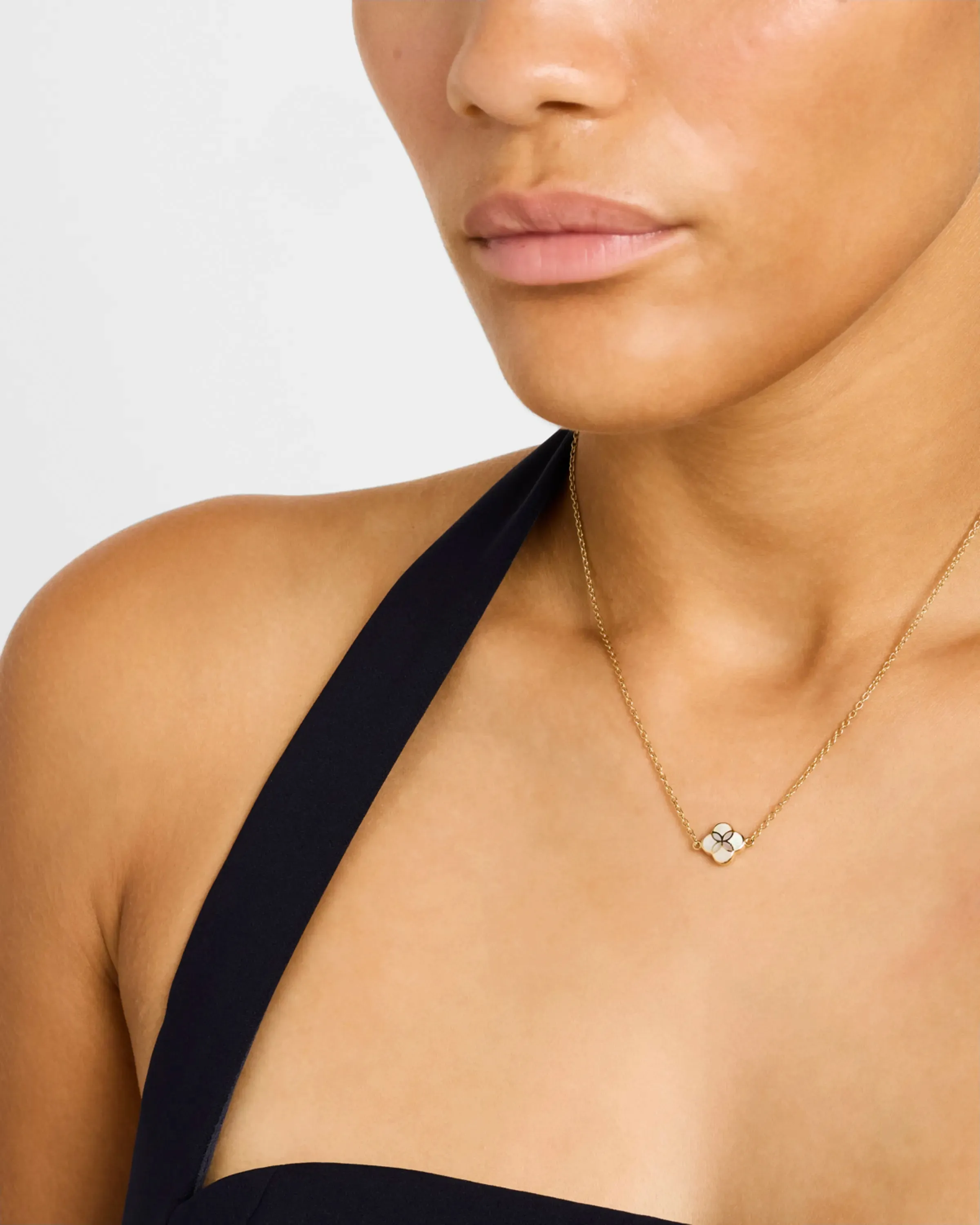 Gemstone Petal Gold Vermeil Sterling Silver Necklace