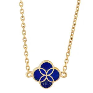 Gemstone Petal Gold Vermeil Sterling Silver Necklace