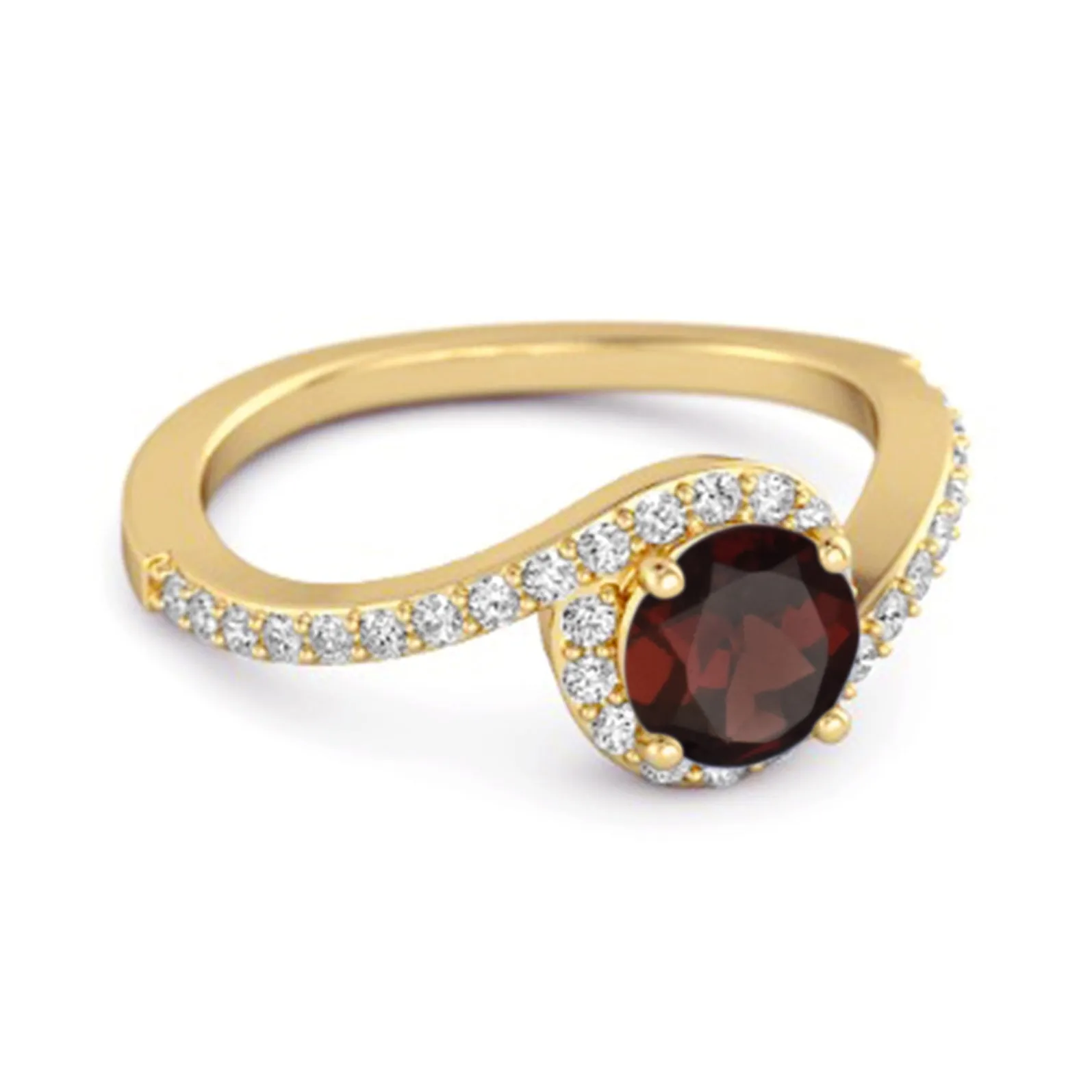 Genuine 0.25 Ctw Garnet 925 Sterling Silver Women Ring