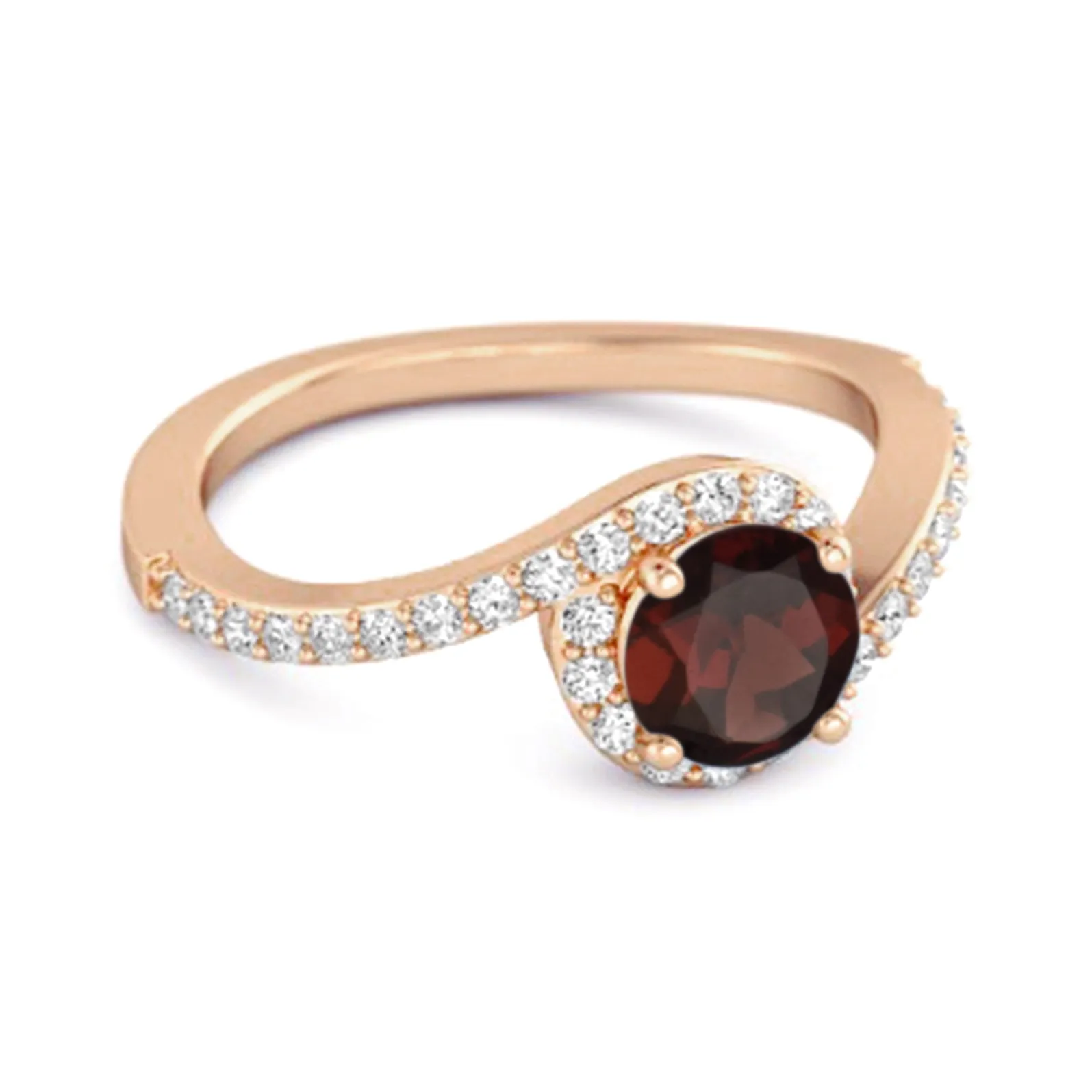Genuine 0.25 Ctw Garnet 925 Sterling Silver Women Ring