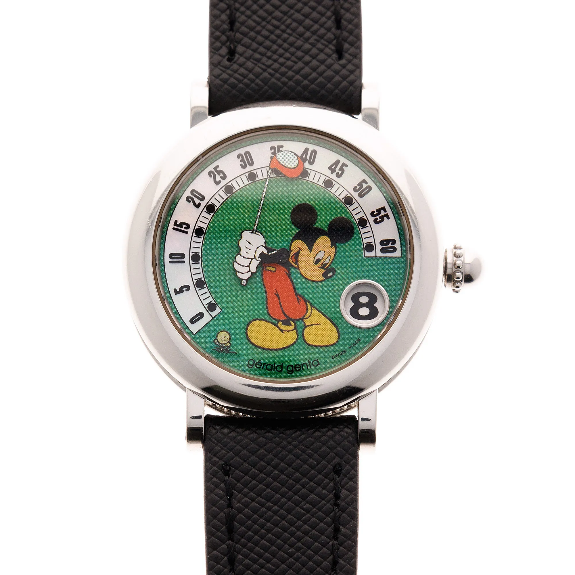 Gerald Genta Steel Retro Fantasy Mickey Mouse Golf Watch Ref. G3612