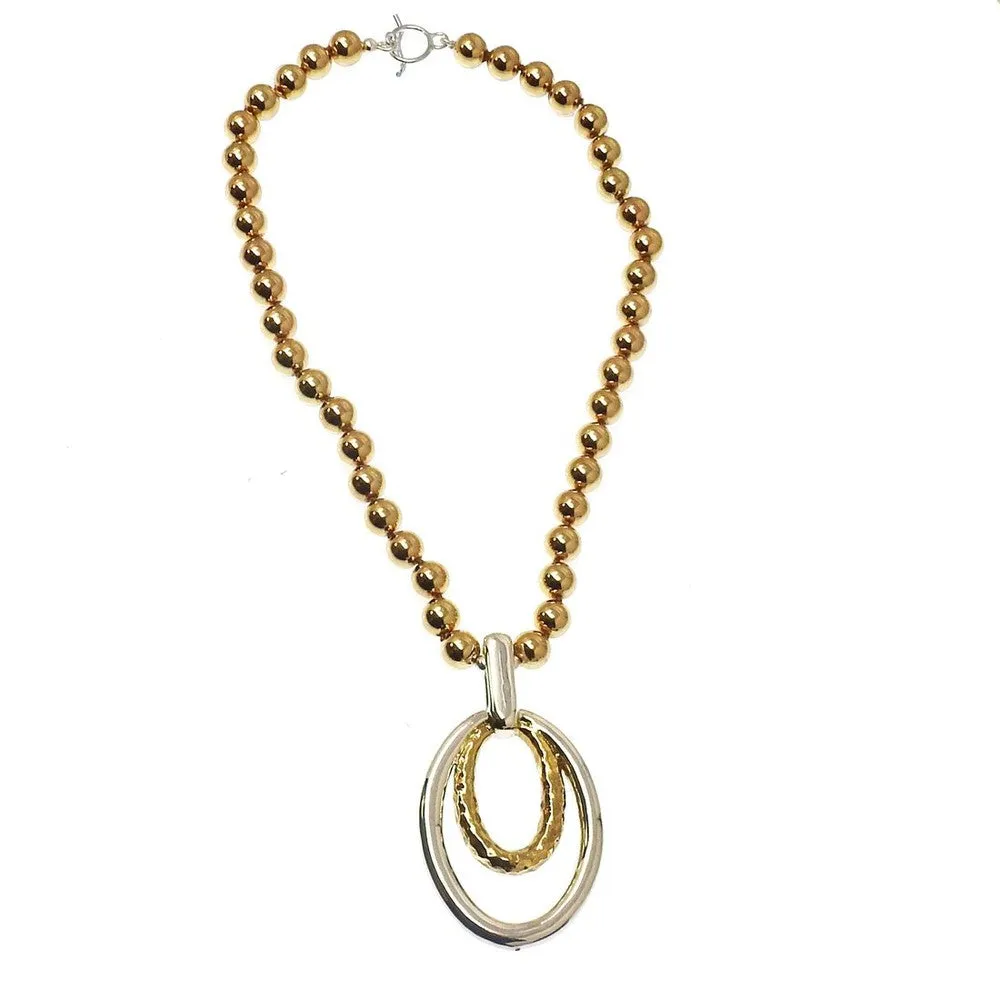 Gold and Silver Drop Necklace