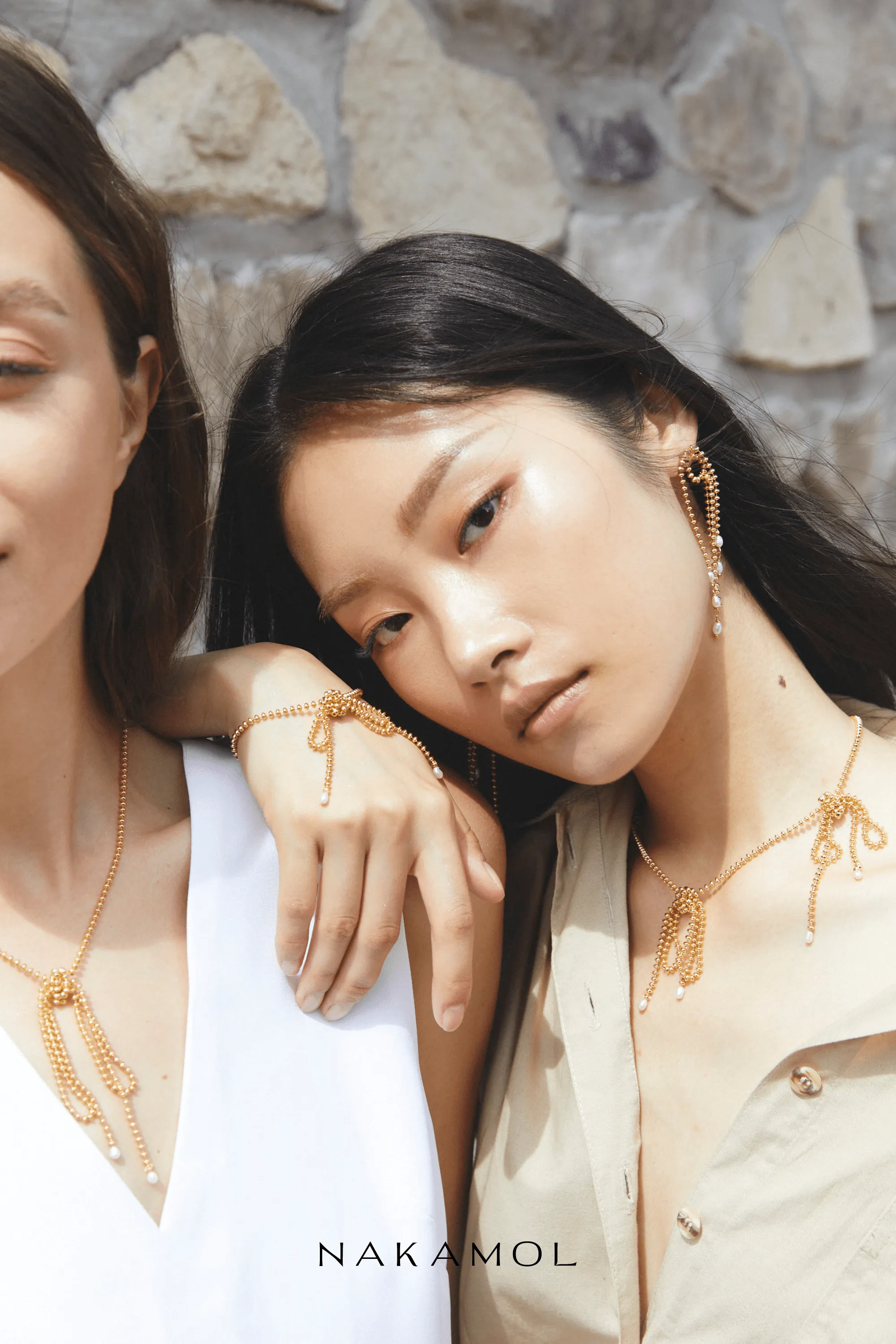 Gold Bead Chain Tassel Earrings
