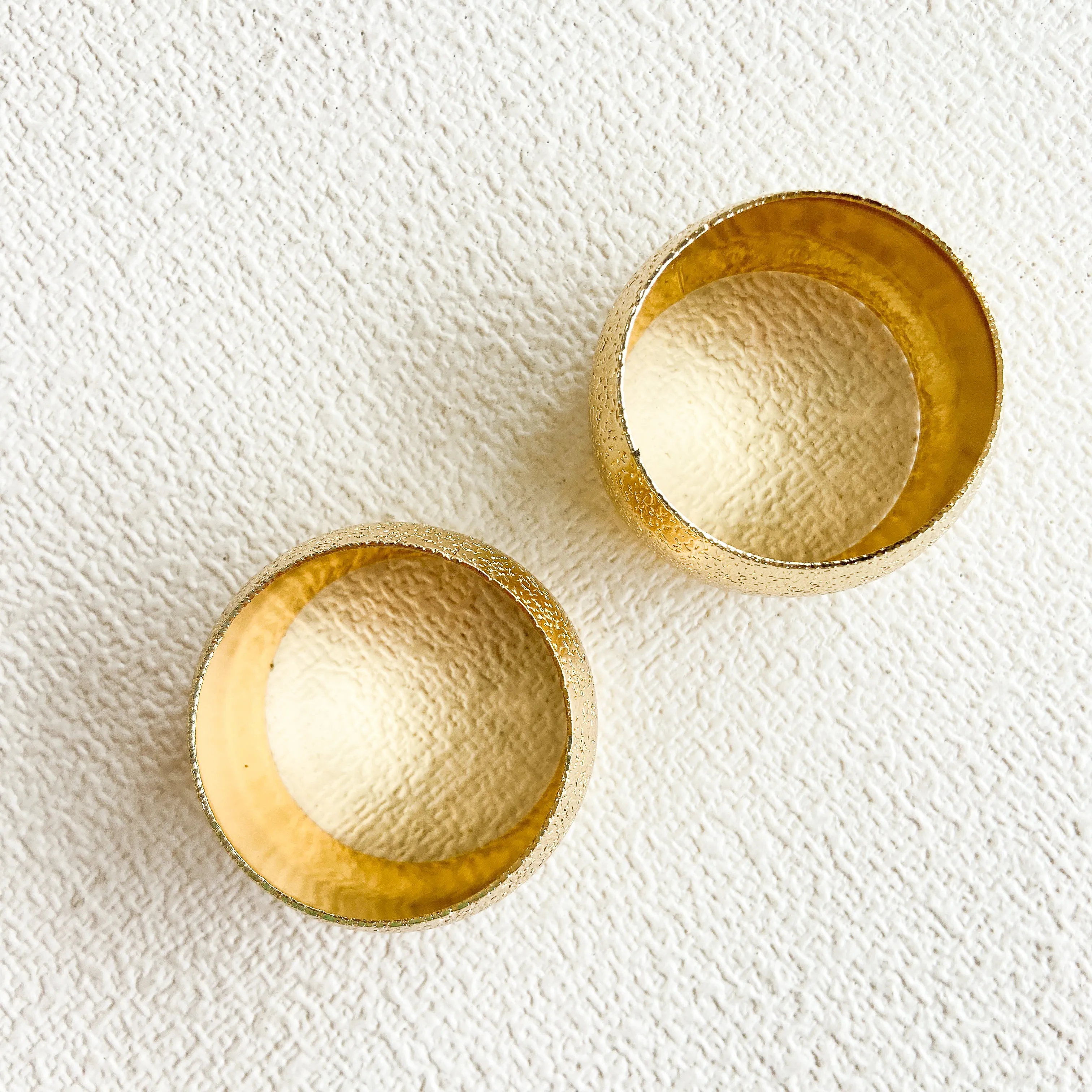 Gold Textured Napkin Rings | Set of 4