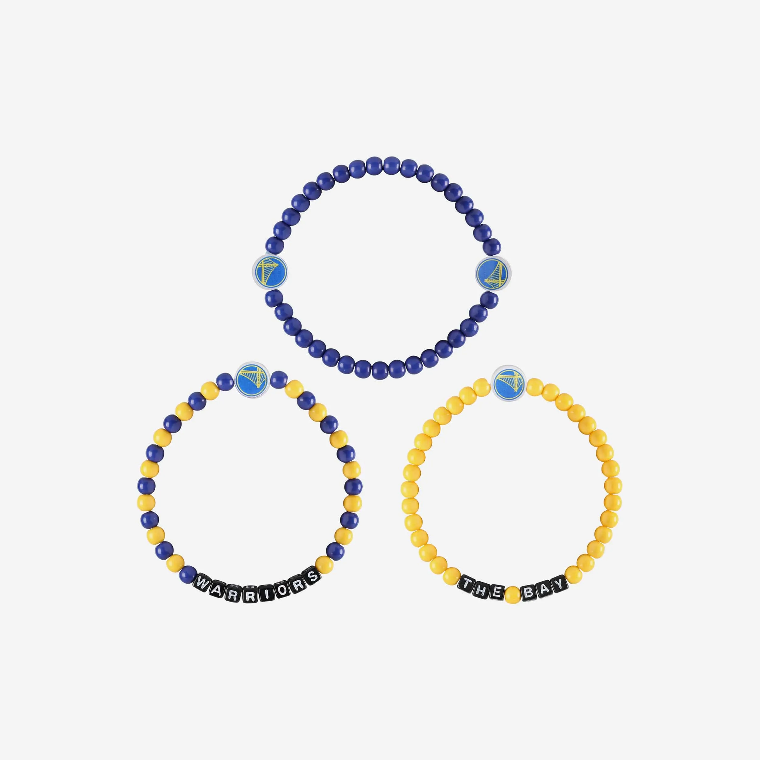 Golden State Warriors 3 Pack Beaded Friendship Bracelet