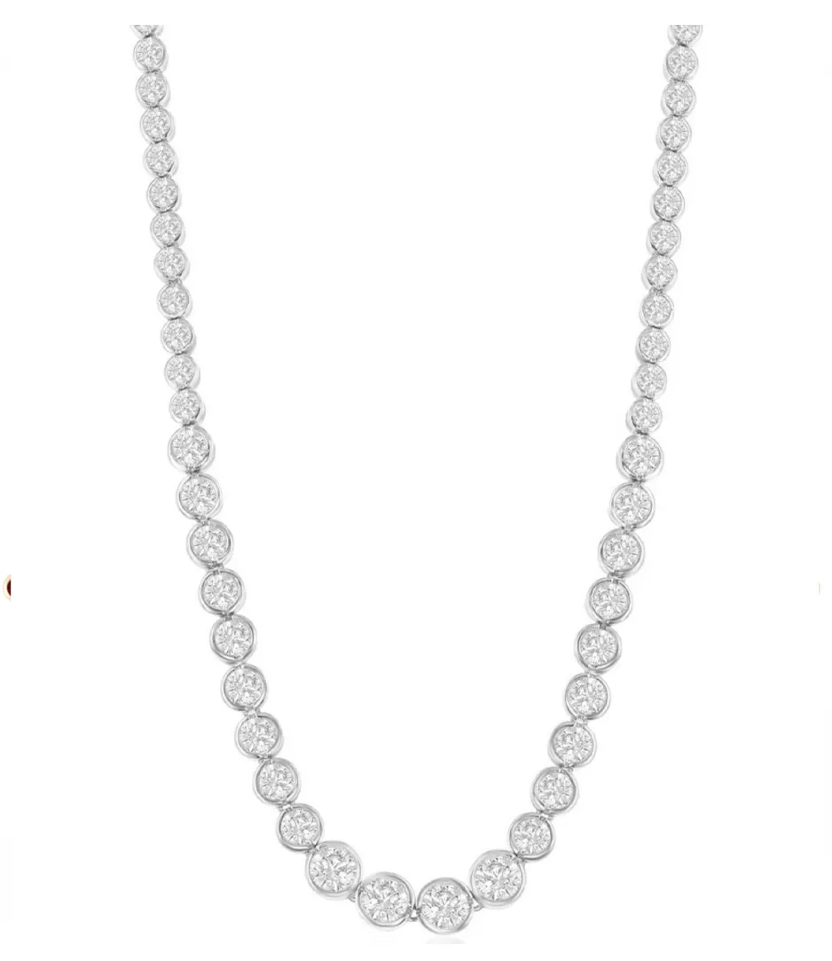 Graduated Round Bezel Necklace
