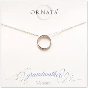 “Grandmother” Generations Sterling Silver Necklace on Personalized Jewelry Card