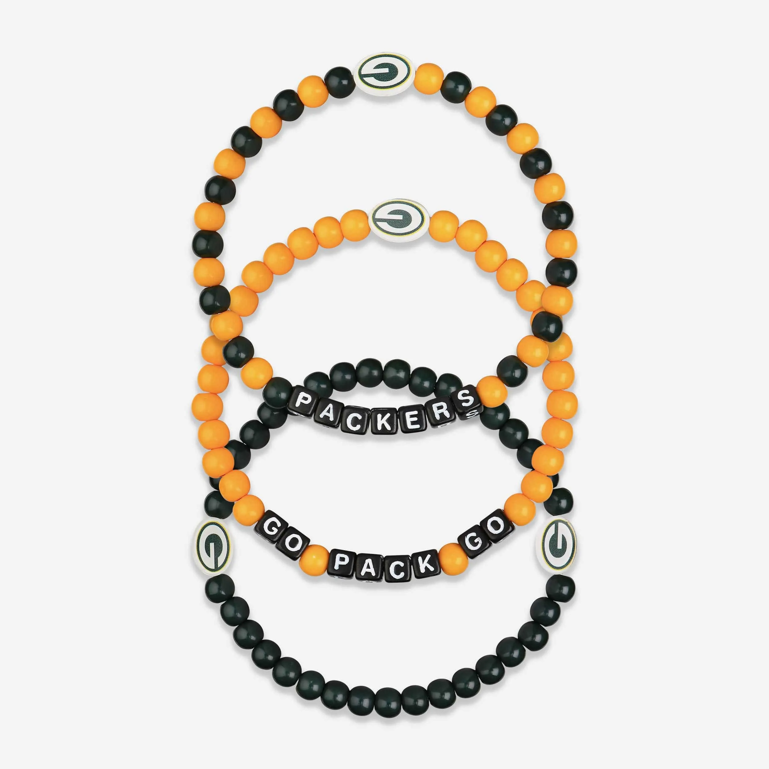 Green Bay Packers 3 Pack Beaded Friendship Bracelet