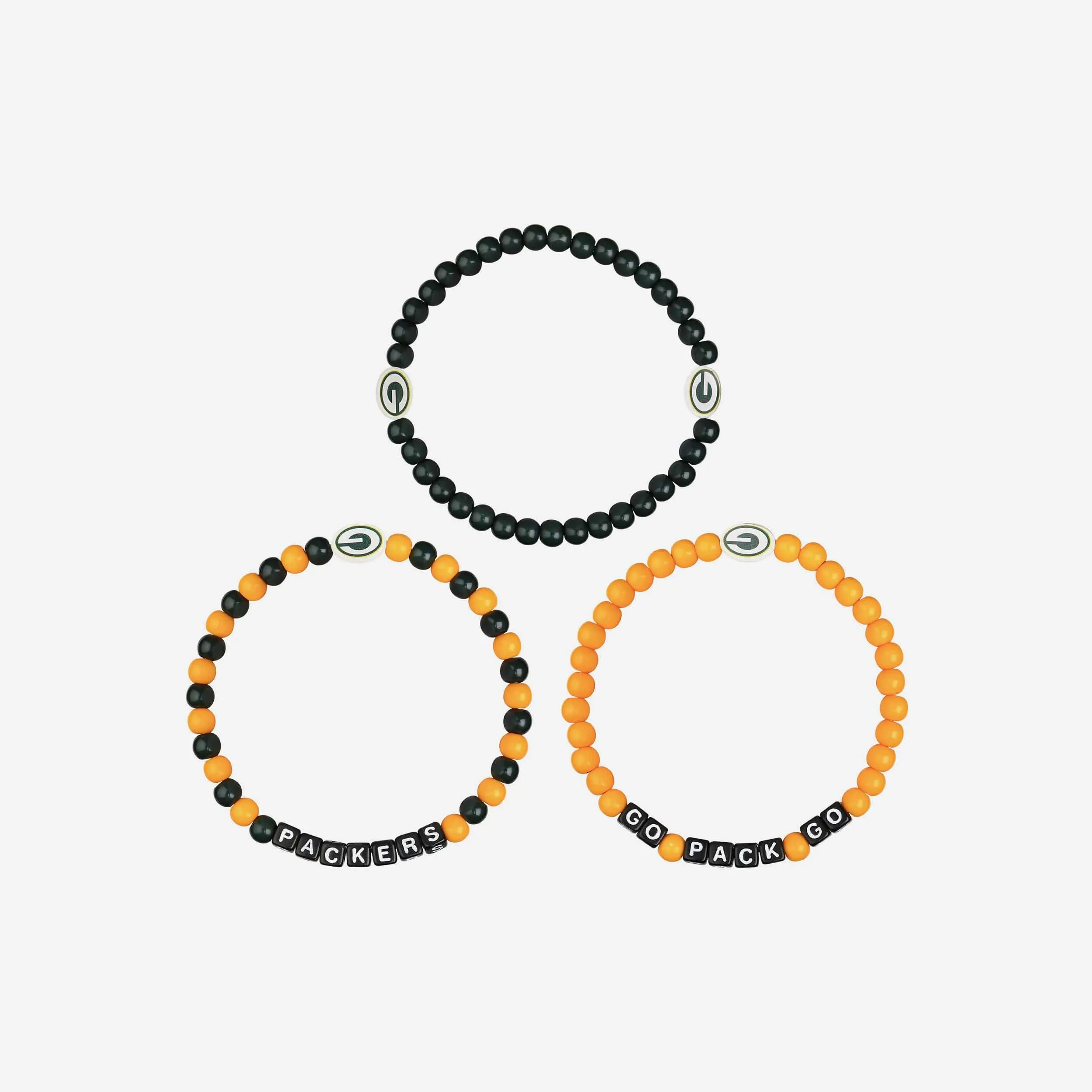 Green Bay Packers 3 Pack Beaded Friendship Bracelet