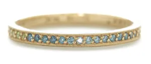 Green Ombre Pave Diamond Band