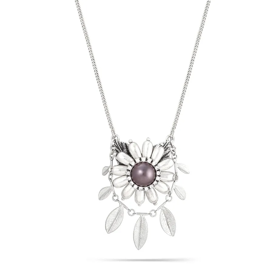 GREY PEARL CRYSTAL NECKLACES #242GR1201 (1E11/1C1)