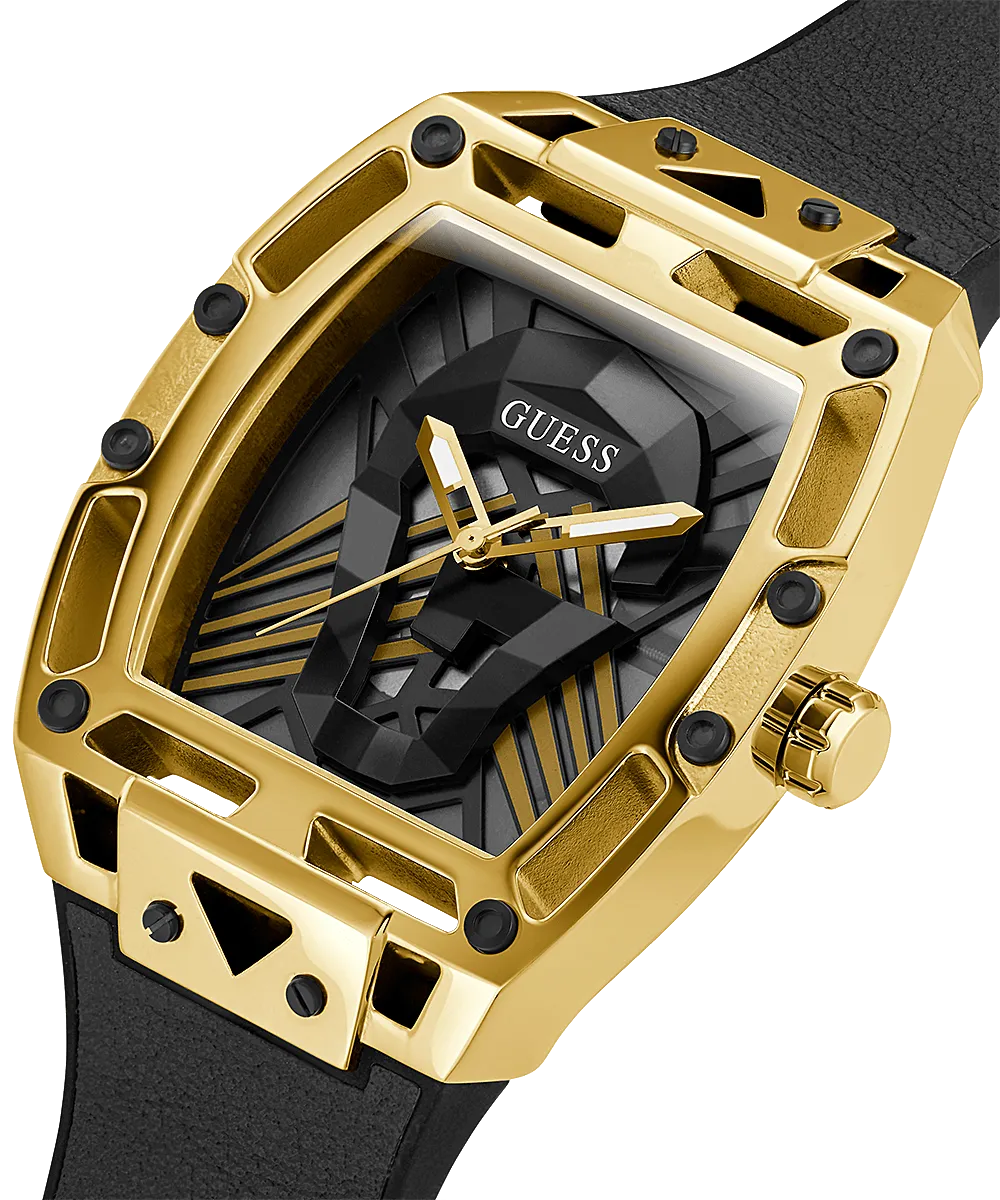 Guess Gold Tone Case Rubber Strap Men's Watch GW0500G1