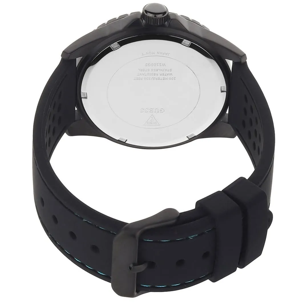 Guess Odyssey Black Dial Rubber Strap Men's Watch W1108G5