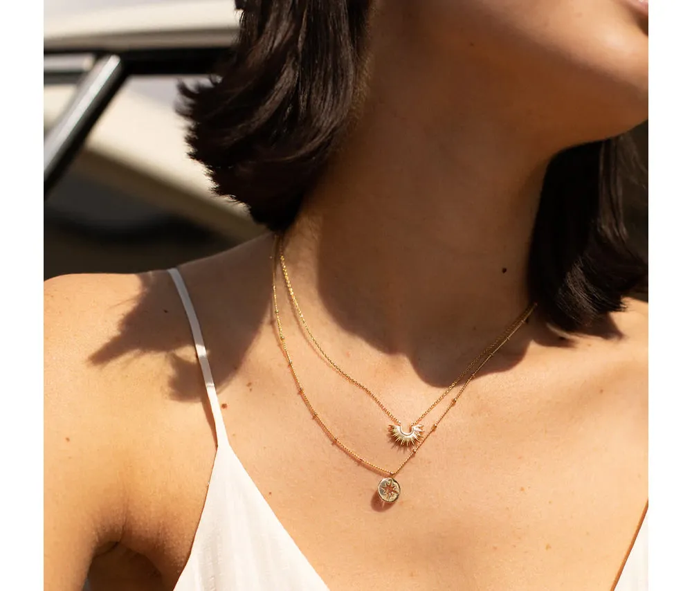 HALF SUNBURST Necklace in Gold