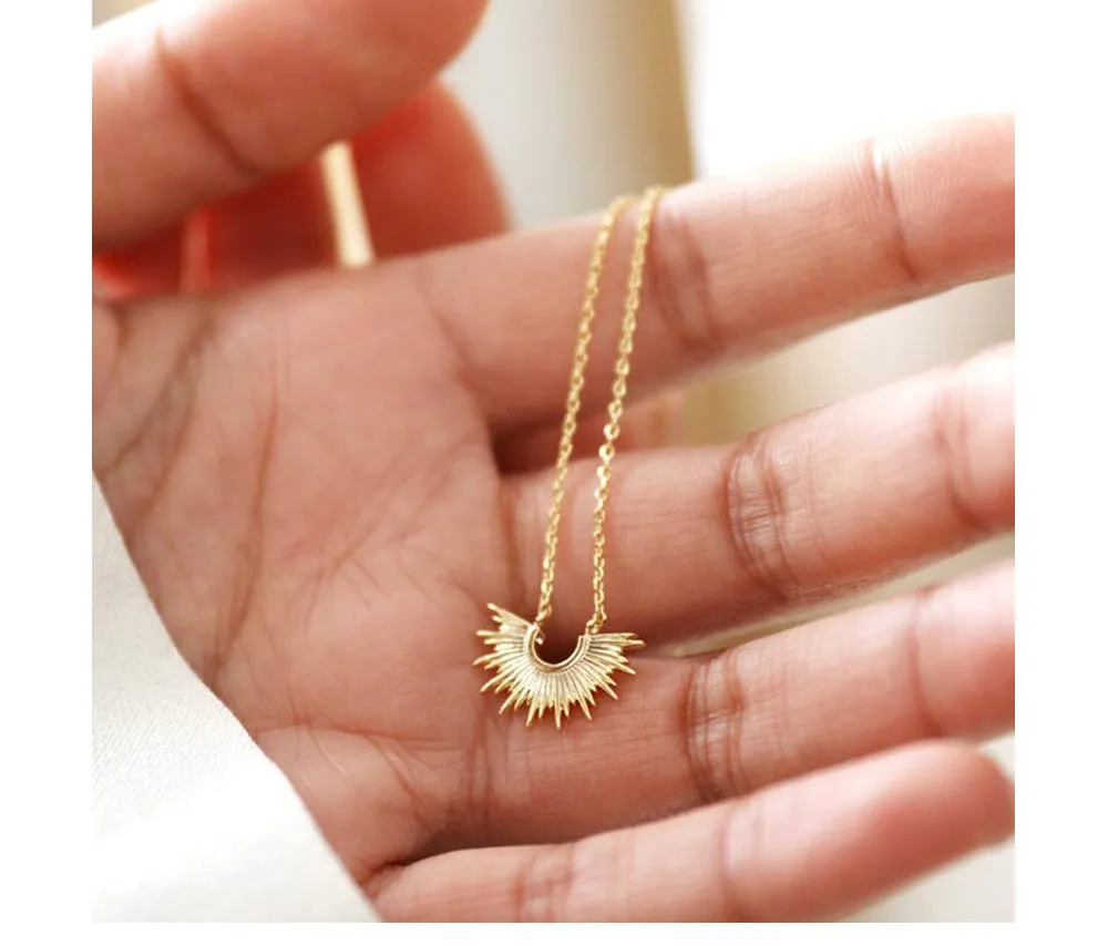 HALF SUNBURST Necklace in Gold