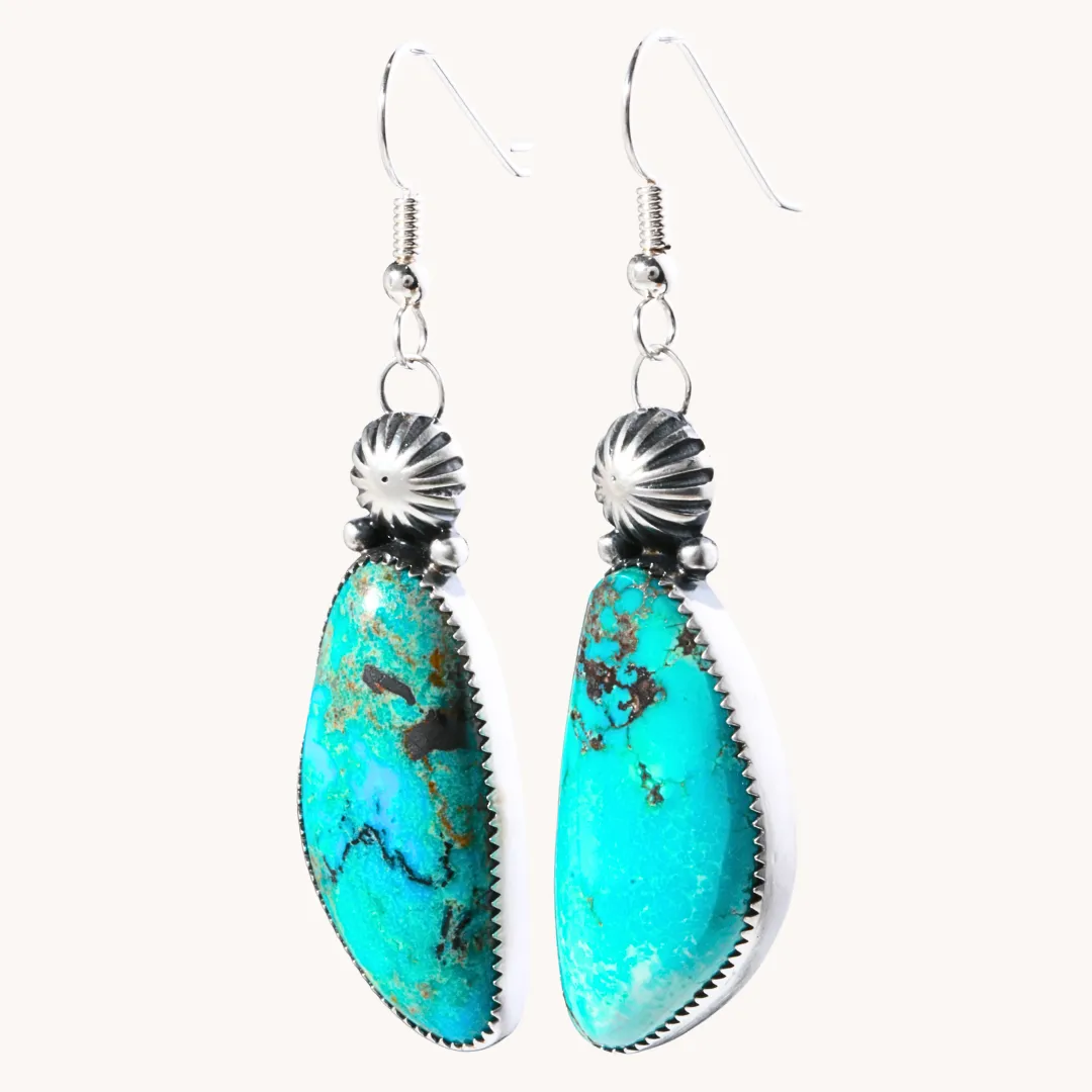Handcrafted Turquoise Dangle Earrings