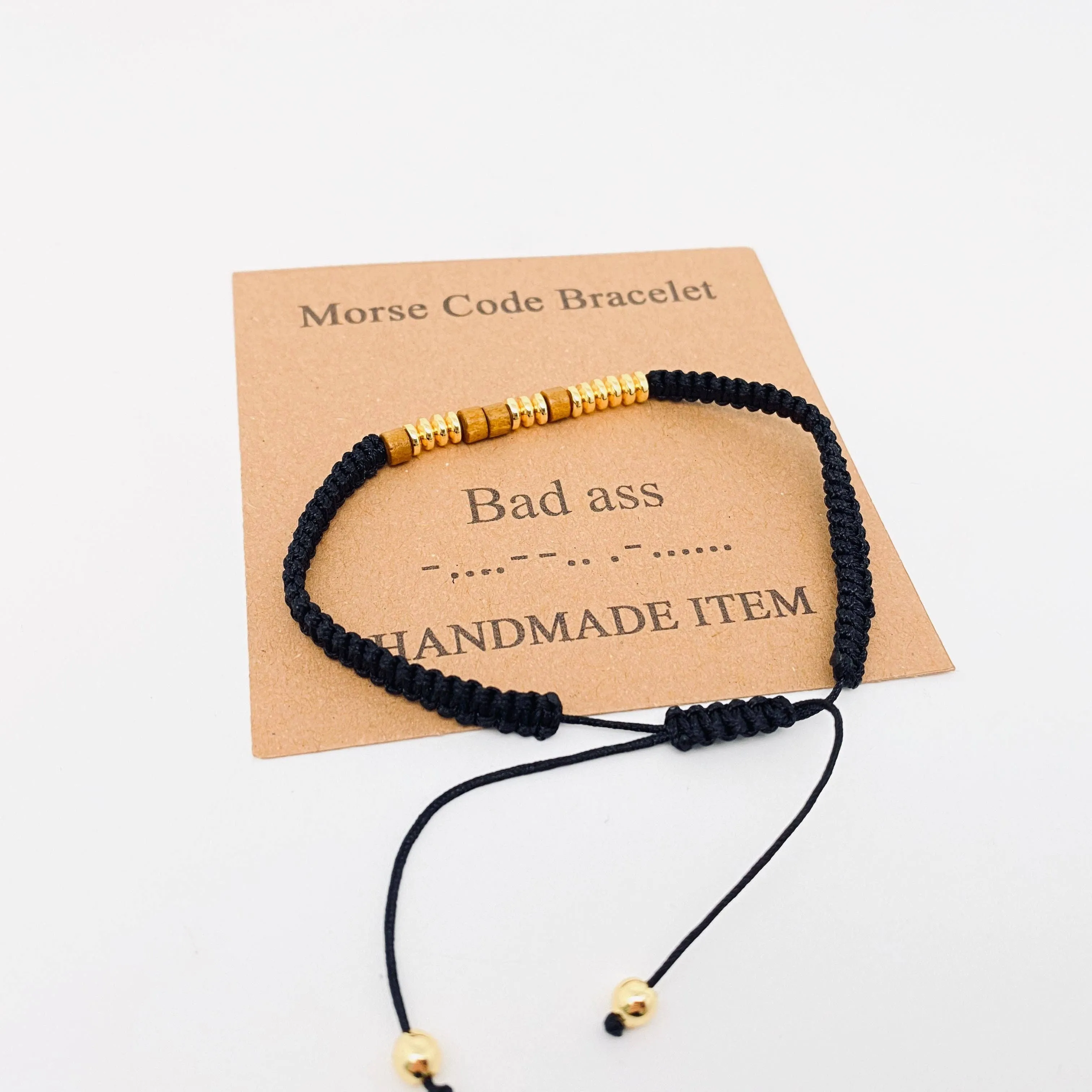 Handmade Wooden Beaded Morse Code Bracelets: Soul Sister
