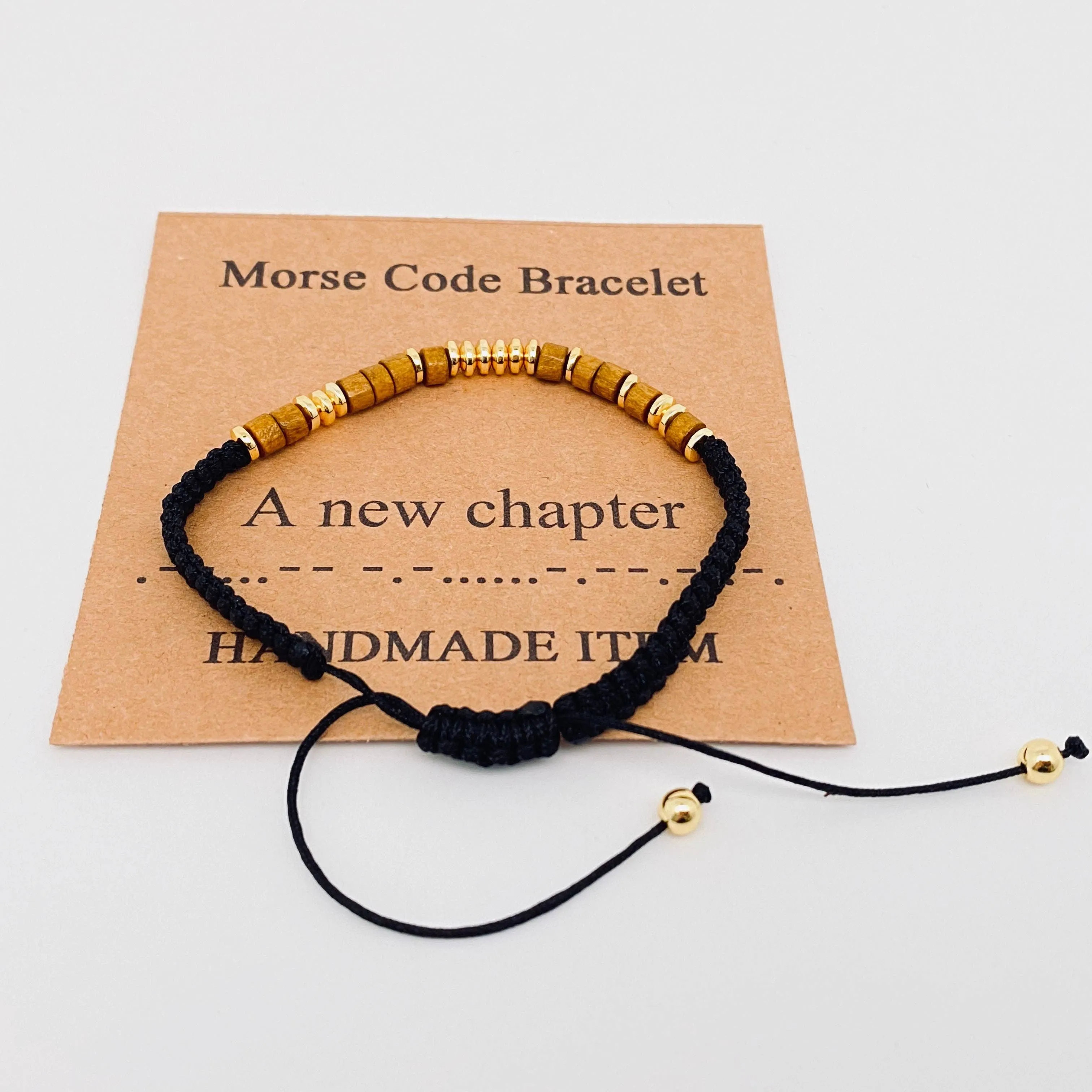 Handmade Wooden Beaded Morse Code Bracelets: Soul Sister
